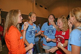 Kelli Harris Worden UMC Youth Director leads an activity